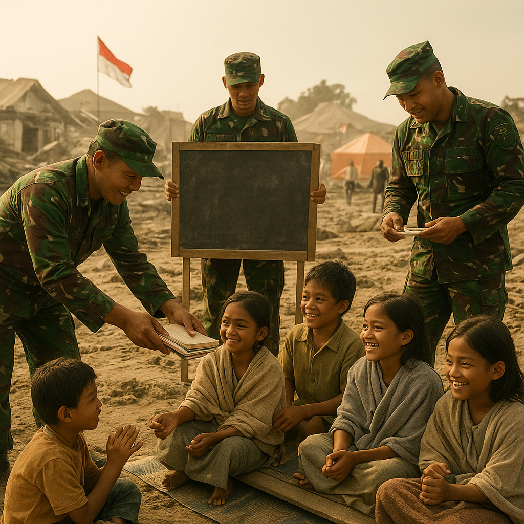 Kisah Haru Prajurit TNI Dirikan Sekolah Darurat Pasca Bencana Tsunami di Pesisir Selatan Jawa