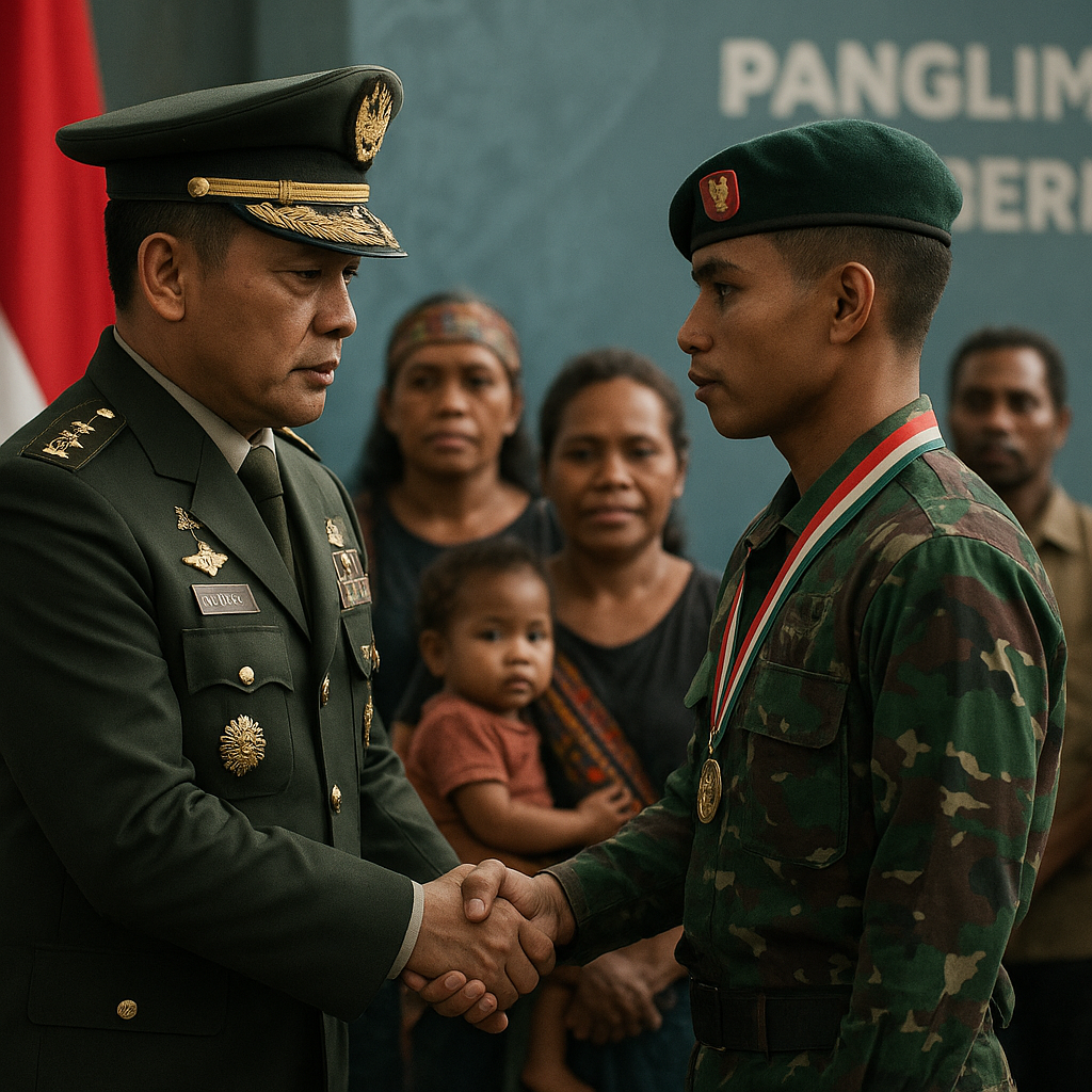 Panglima TNI Beri Penghargaan kepada Prajurit yang Sukses Evakuasi Warga Sipil di Medan Konflik Papua