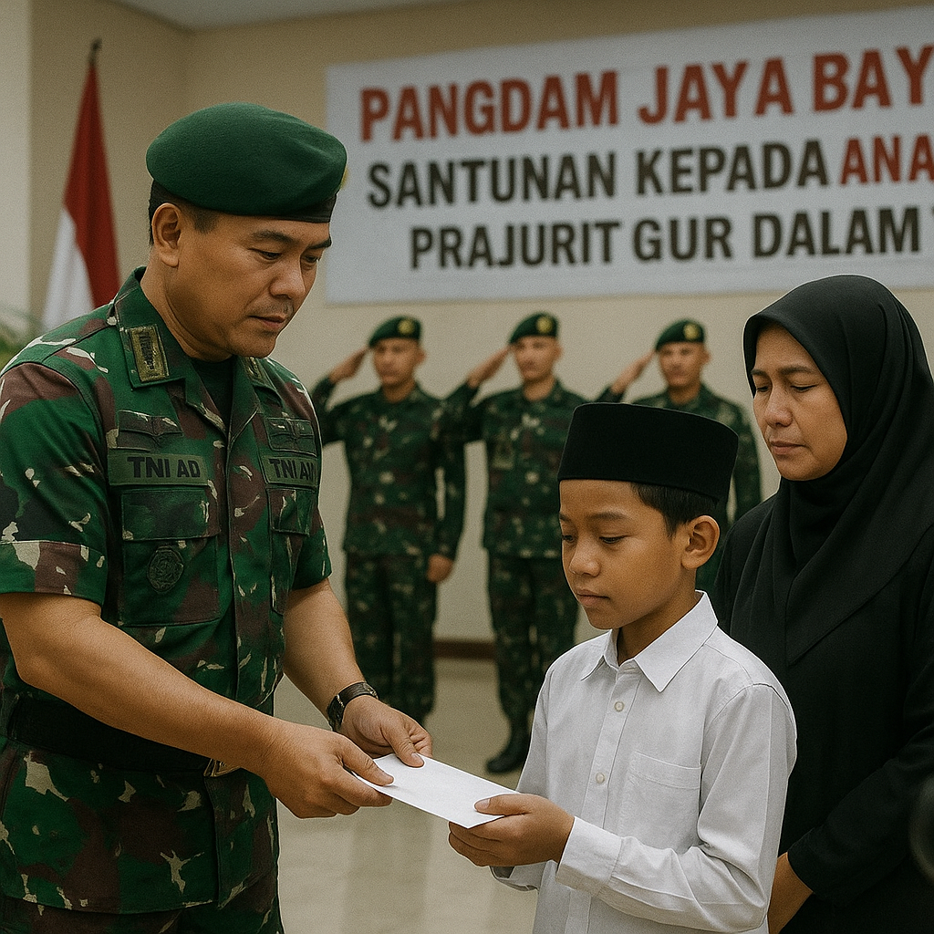 Pangdam Jaya Beri Santunan kepada Anak Yatim Piatu Prajurit Gugur dalam Tugas, Lanjutkan Janji Penuh Hormat