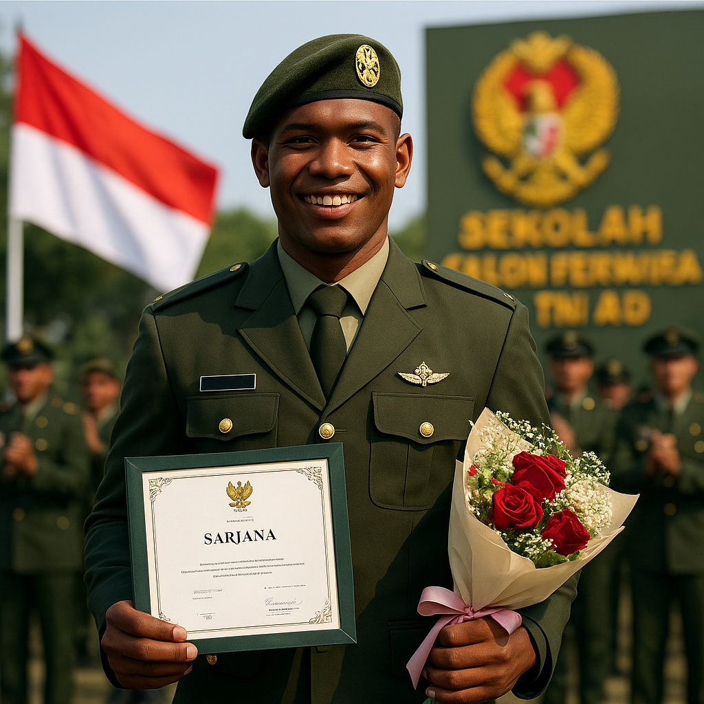 Kisah Inspiratif Pemuda Papua Lulus Sekolah Calon Perwira TNI AD dengan Predikat Terbaik